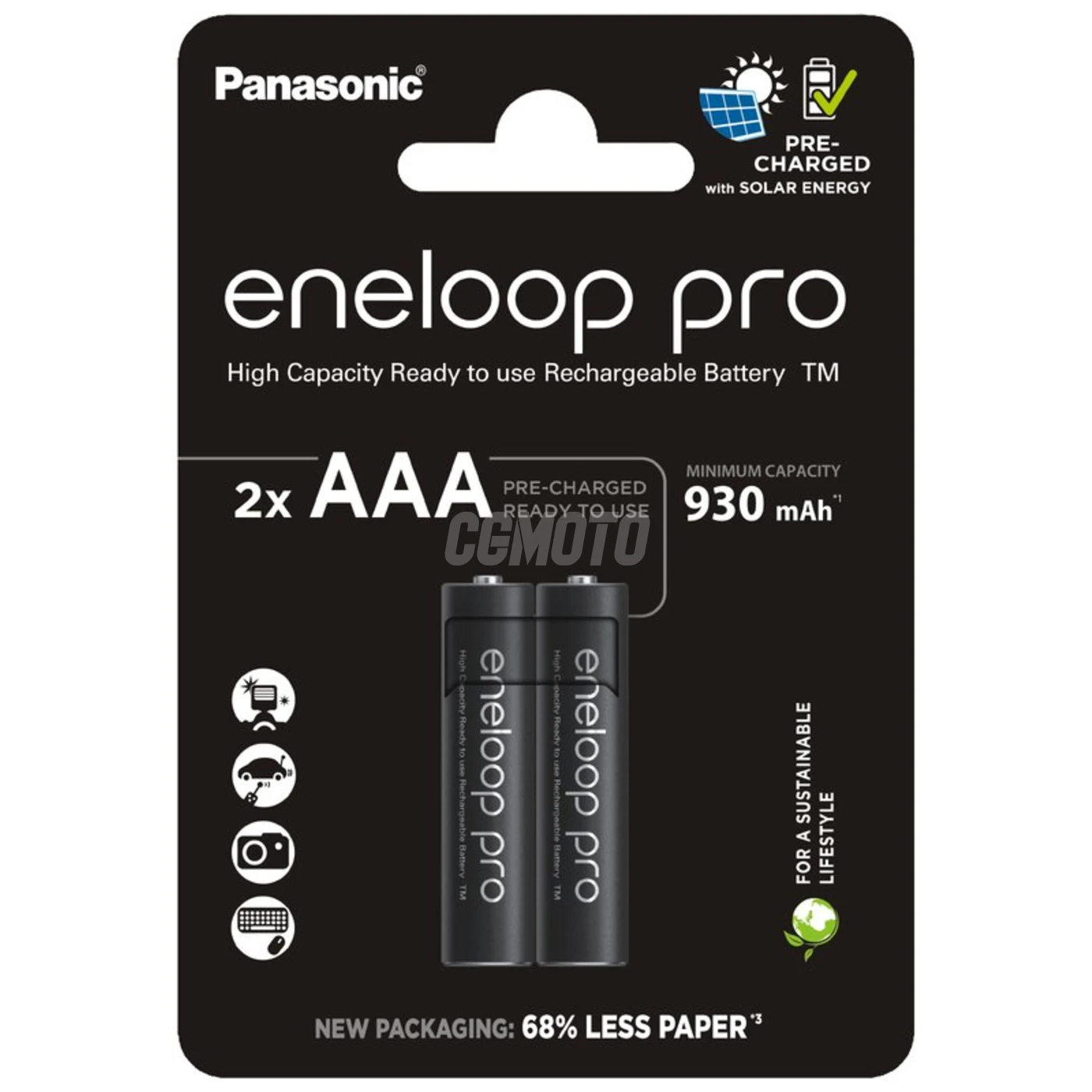 2 piles rechargeables NIMH AAA 1,2 V PRO 930 mAh