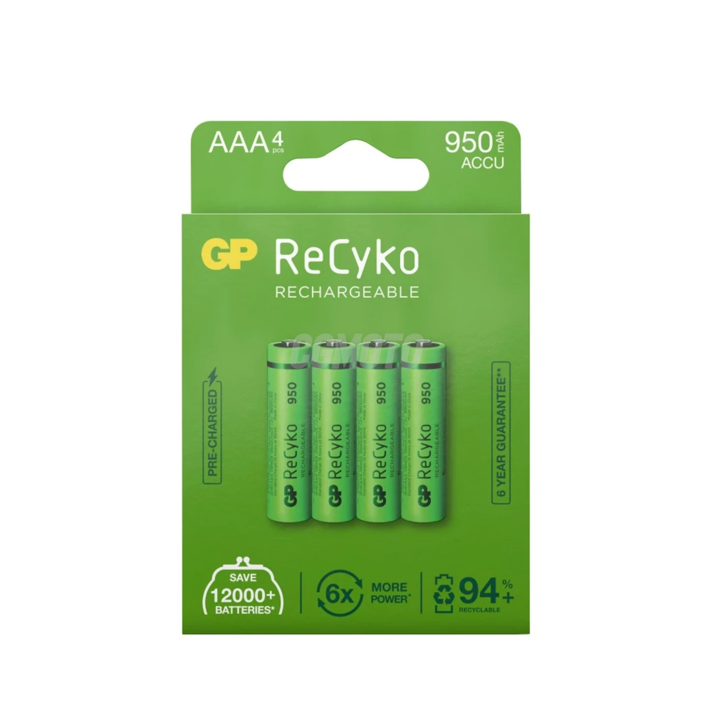 4 piles rechargeables NIMH AAA 1,2 V Recyko 950 mAh