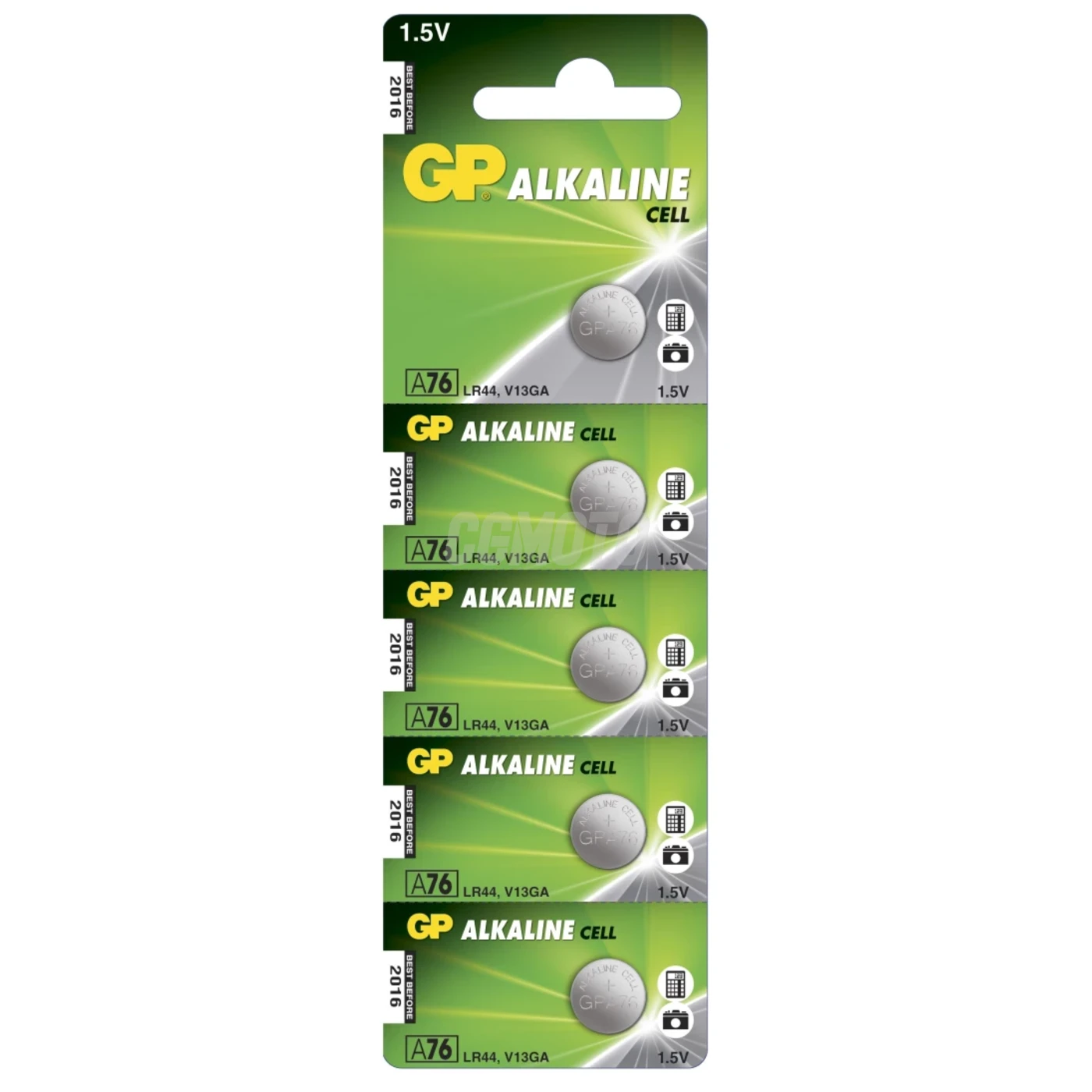 5 piles bouton alcalines LR44 1,5 V 