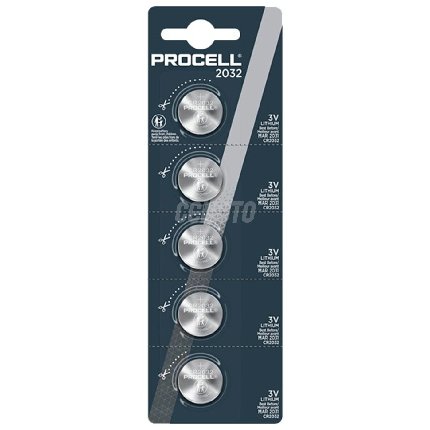 5 piles bouton lithium CR2032 3 V 