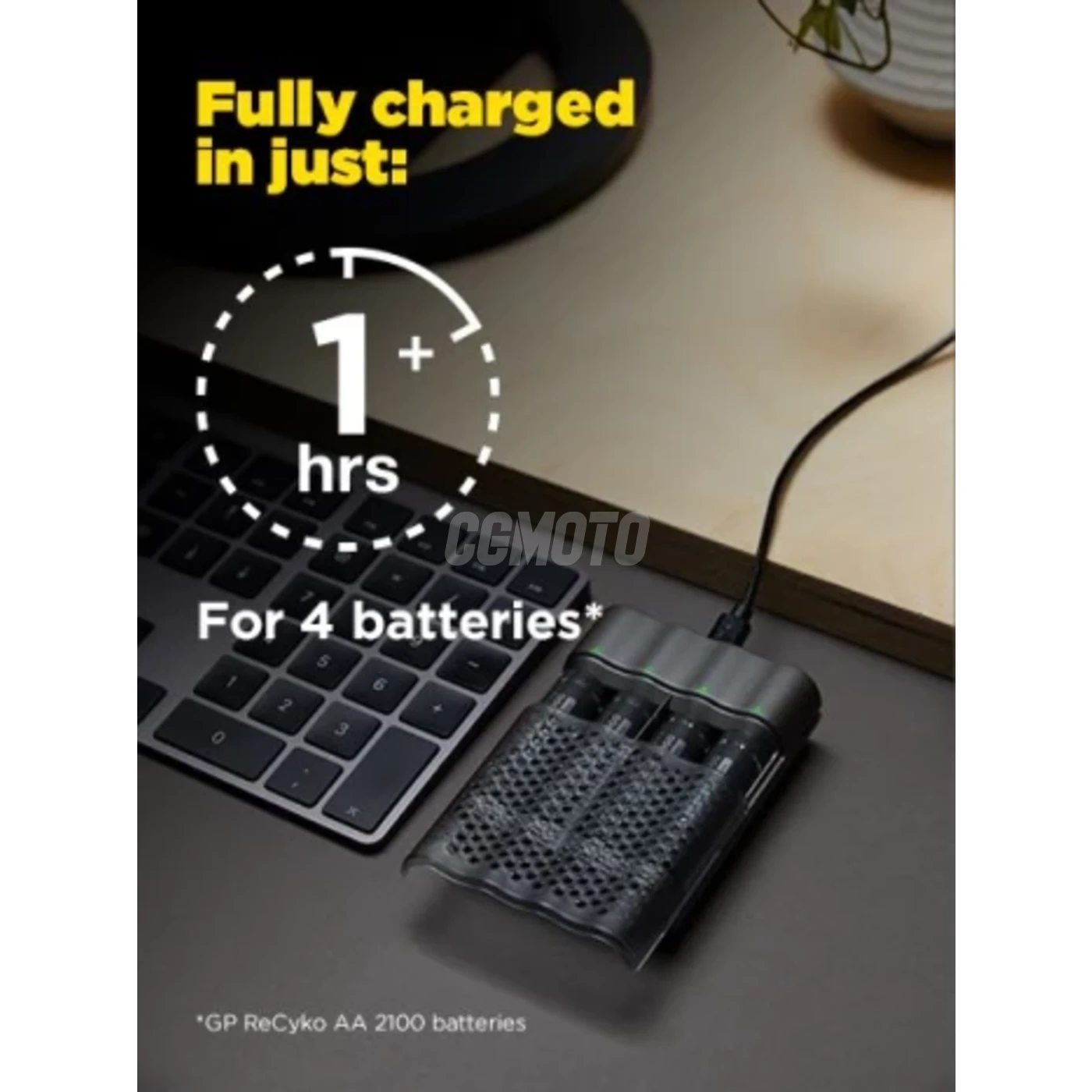 Chargeur rapide USB GP P461  + 4 accus AA 2000 mAh Pro