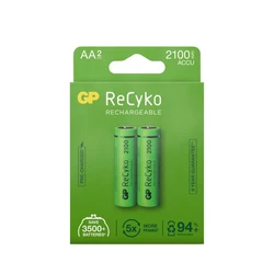 2 piles rechargeables NIMH AA 1,2 V Recyko 2100 mAh